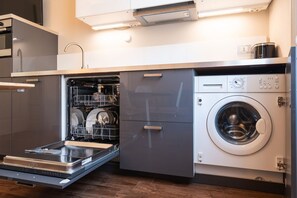Microwave, oven, stovetop, dishwasher