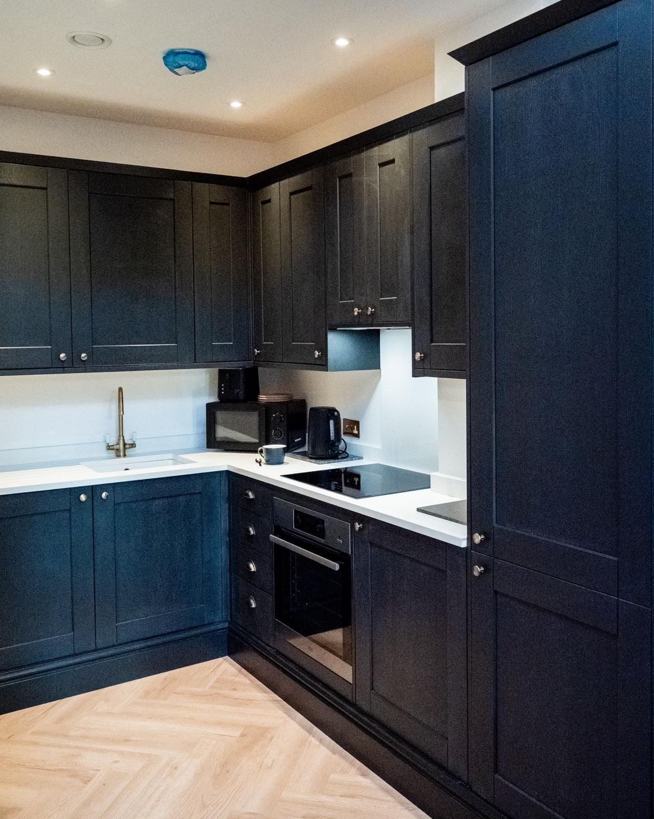 Fridge, microwave, oven, coffee/tea maker