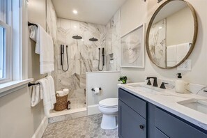 Shower, hair dryer, towels, shampoo - Spacious, New Renovation | Near T (Boston)