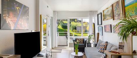 Televisie, een dvd-speler en een stereo