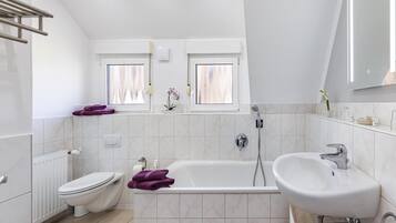 Dusche, Haartrockner, Handtücher