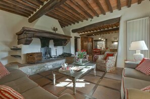 Télévision, cheminée, lecteur de DVD