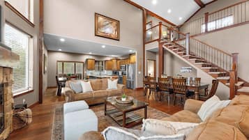 TV, fireplace, video games, offices