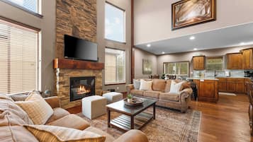 TV, fireplace, video games, offices