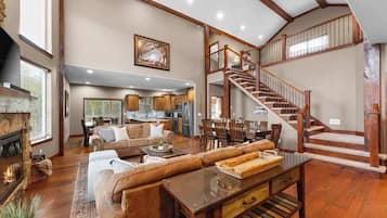 TV, fireplace, offices
