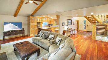 TV, fireplace, table football, offices