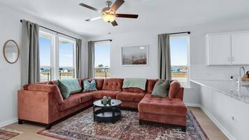 House, Multiple Beds, Patio, Garden View (Cactus Blossom Bungalow) | Living area | 50-inch flat-screen TV with digital channels