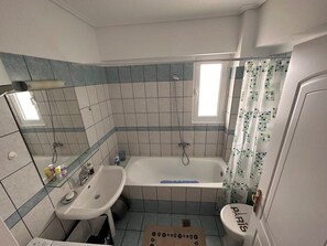 Shower, hair dryer, towels - VerGian Brand New Spacious Apt at Agioi Theodoroi (Agii Theodori)