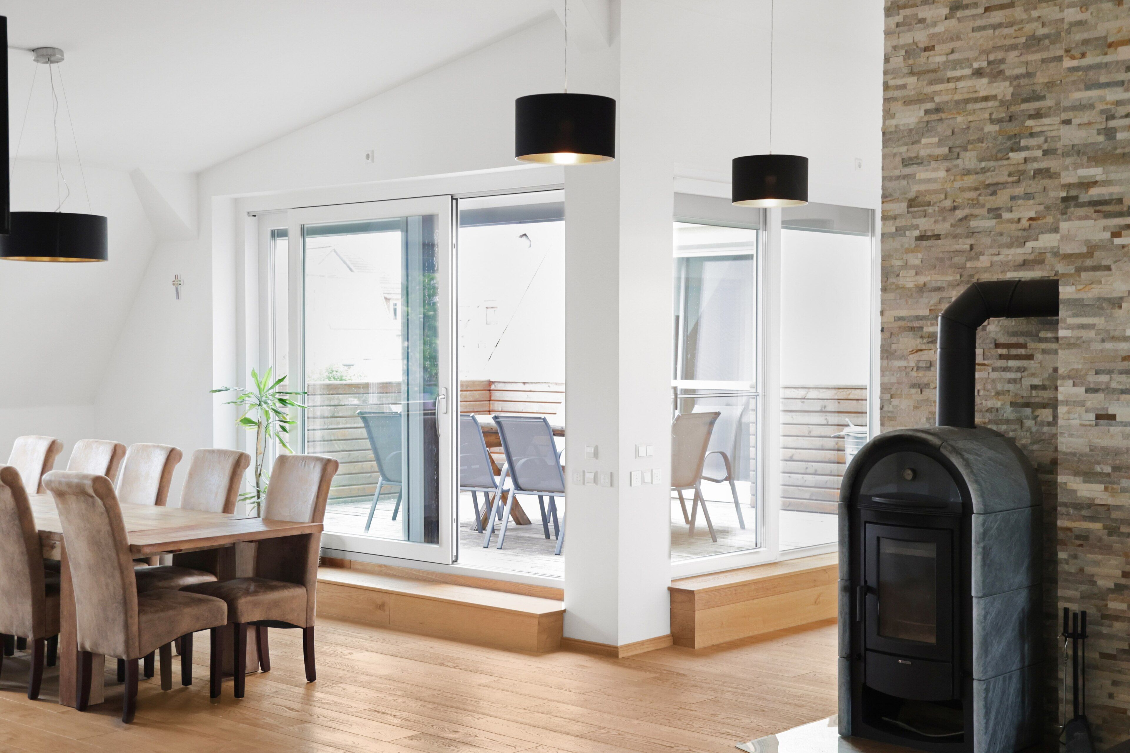 Leilighet – premium, 5 soverom, terrasse, byutsikt | Spiseområde på rommet