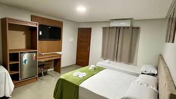 Desk, laptop workspace, blackout drapes, free WiFi