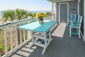 Outdoor dining - Oceanfront 2 BR Condo with a Shared Pool! Sea Cloisters I 204A (Surfside Beach)