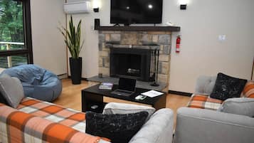 TV, fireplace, table tennis