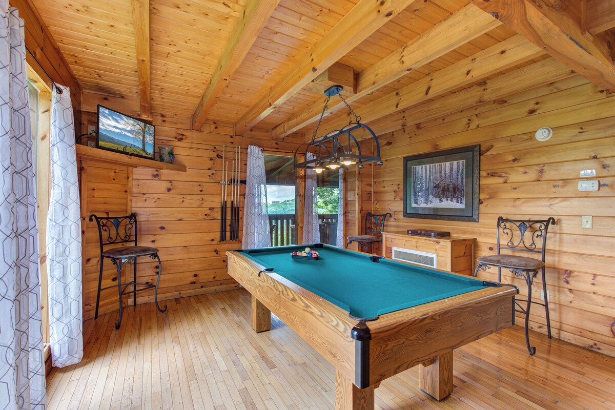 Photo 52 of Charming Log Cabin w/ a Private Hot Tub, Pool Table, Outdoor Fireplace