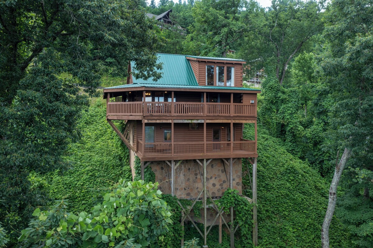 Photo 76 of Charming Log Cabin w/ a Private Hot Tub, Pool Table, Outdoor Fireplace