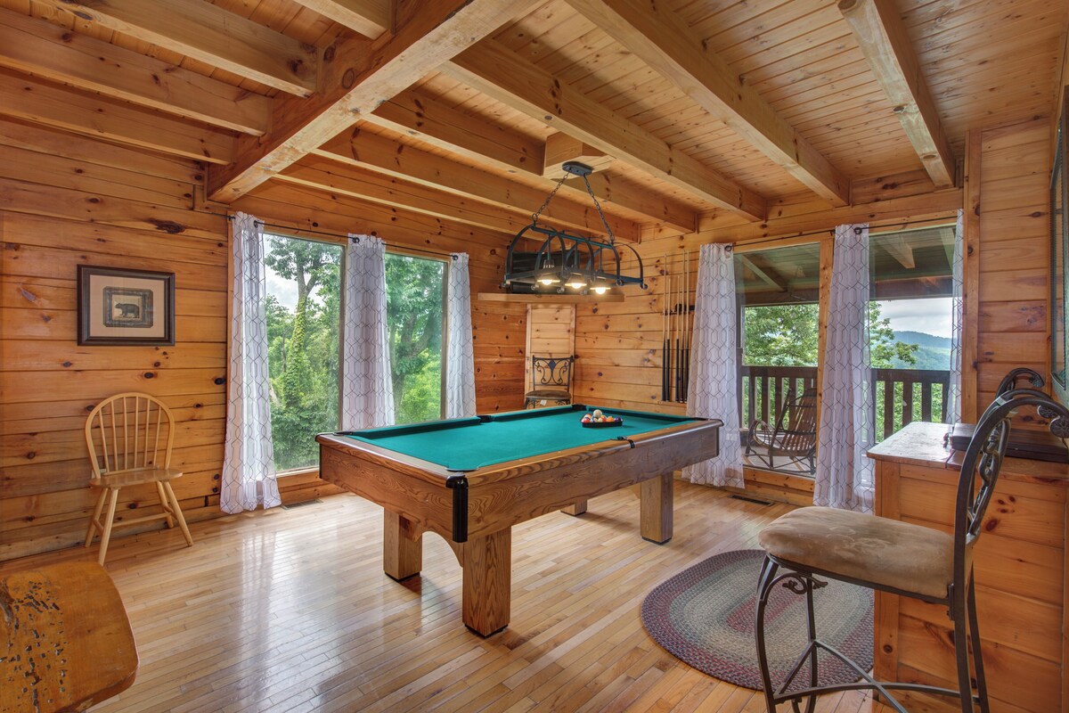 Photo 53 of Charming Log Cabin w/ a Private Hot Tub, Pool Table, Outdoor Fireplace