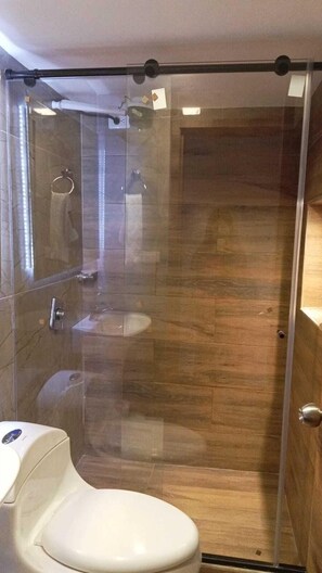 Comfort Double Room, Patio, Garden View | Bathroom | Shower, towels, soap, toilet paper - SWEET COLOMBIAN HOME (Bogotá)