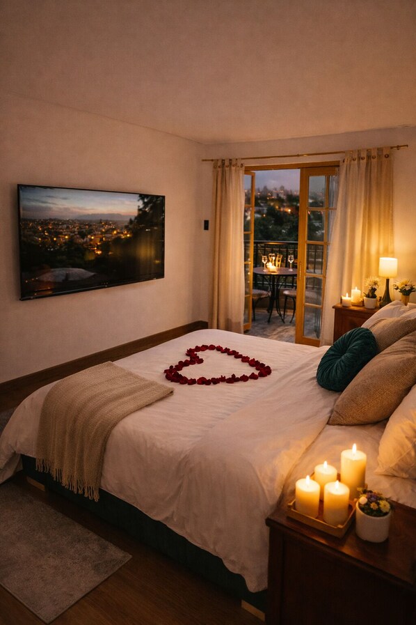 Down duvets, Select Comfort beds, individually decorated