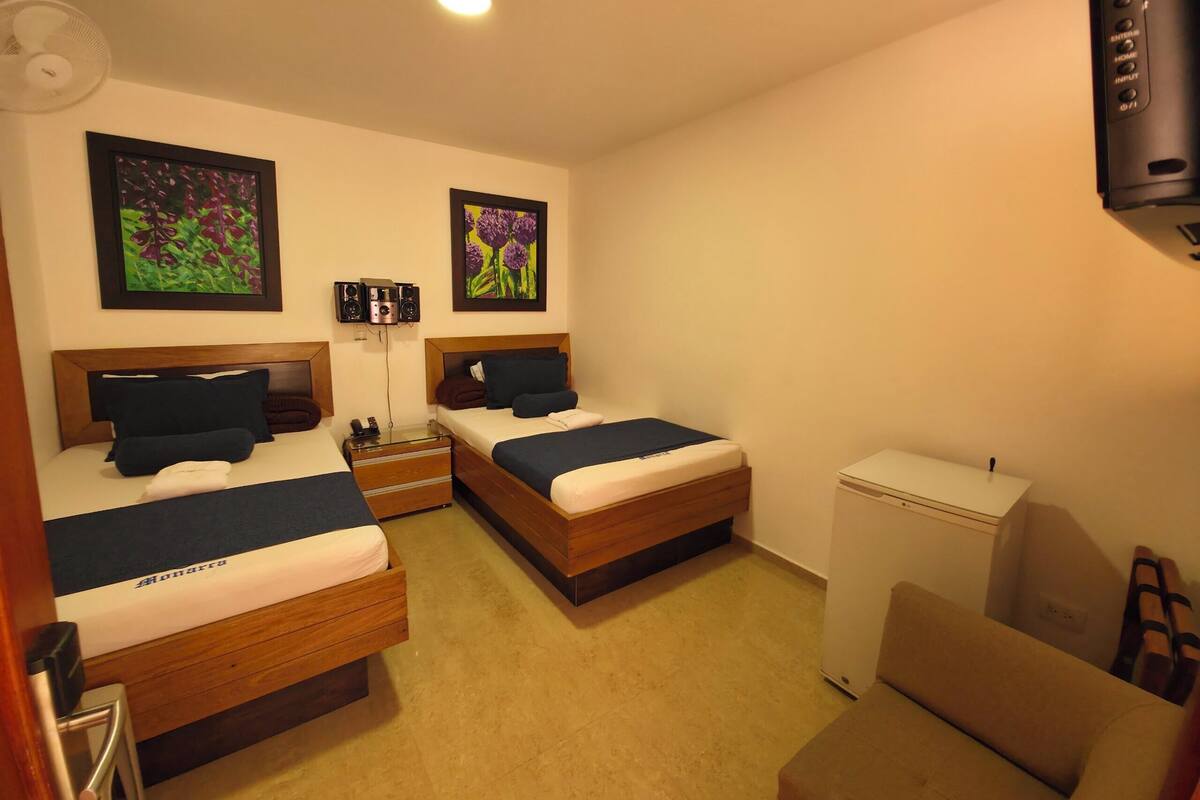 Laptop workspace, free WiFi, individually furnished, bed sheets