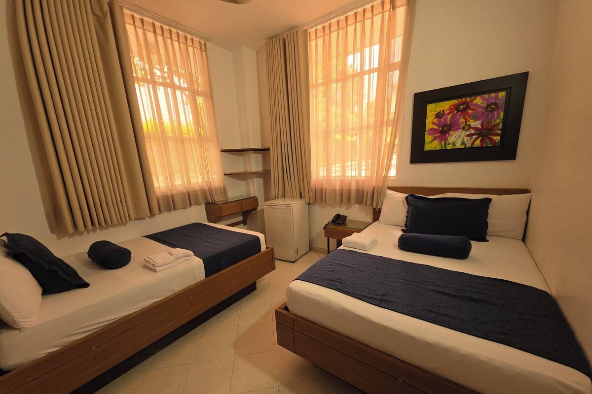 Laptop workspace, free WiFi, individually furnished, bed sheets