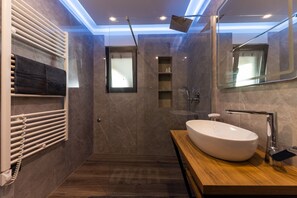 Apartment | Bathroom | Shower, hair dryer, towels