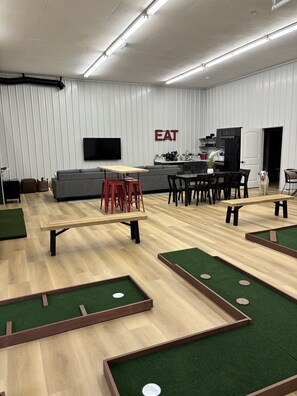 Game room - Barndominium w/ Golf Simulator & Putting Holes! (Afton)