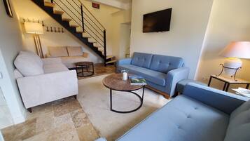 Smart TV, table football, ping pong, books