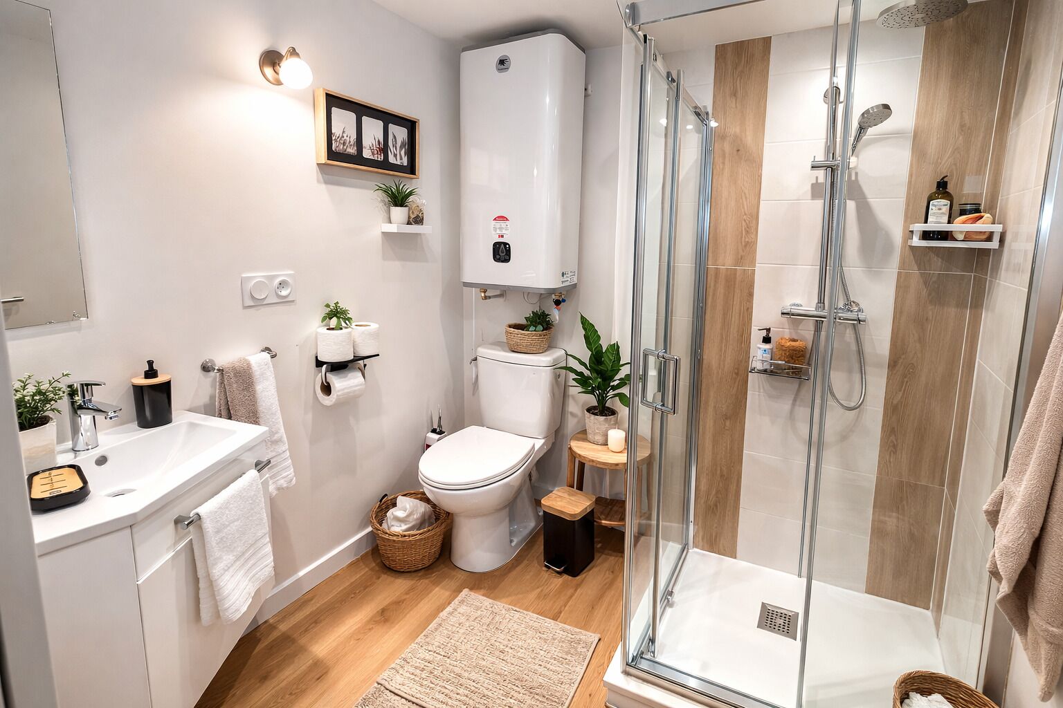 Appartamento Business, 1 letto queen, angolo cottura, al piano terra | Bagno | Set di cortesia gratuito, sapone, shampoo, carta igienica