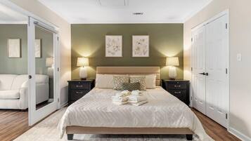 2 bedrooms, iron/ironing board, travel crib, free WiFi