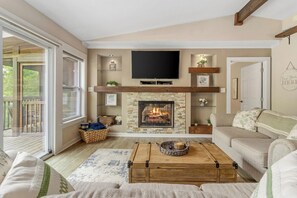 Smart TV, fireplace, video games, books