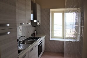 Fridge, oven, stovetop, coffee/tea maker