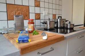 Fridge, microwave, stovetop, dishwasher