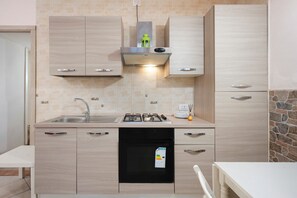 Fridge, oven, stovetop, electric kettle