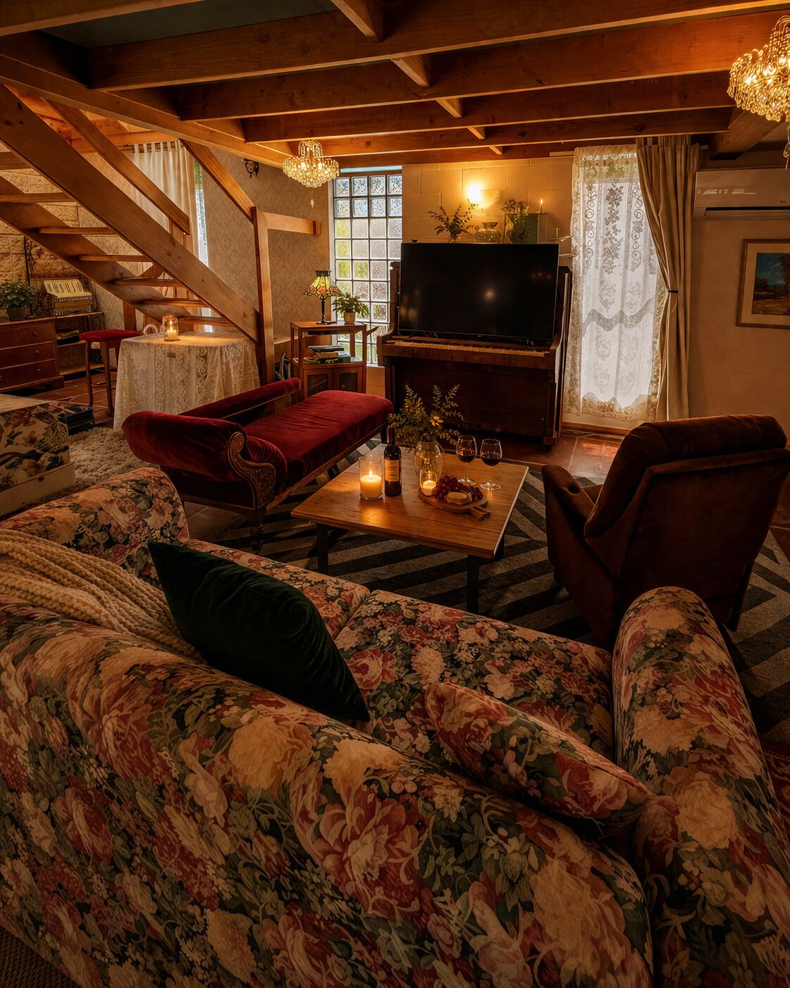 Smart TV, fireplace