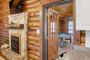 Game room -  Log Cabin In The Woods With Hot Tub,  Pool Table ,Wifi ! (Honey Brook)