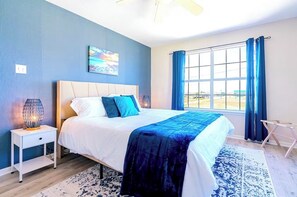 6 habitaciones, tabla de planchar con plancha y ropa de cama 