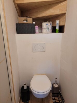 Dusj, hårføner og håndklær