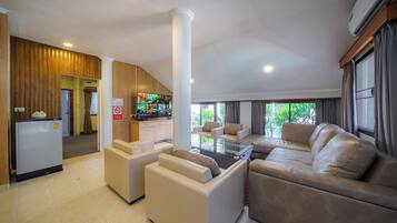 Villa, 5 Bedrooms, Pool View | Living area | Flat-screen TV
