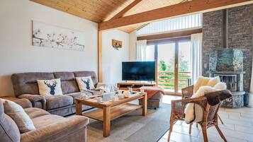 Télévision, cheminée