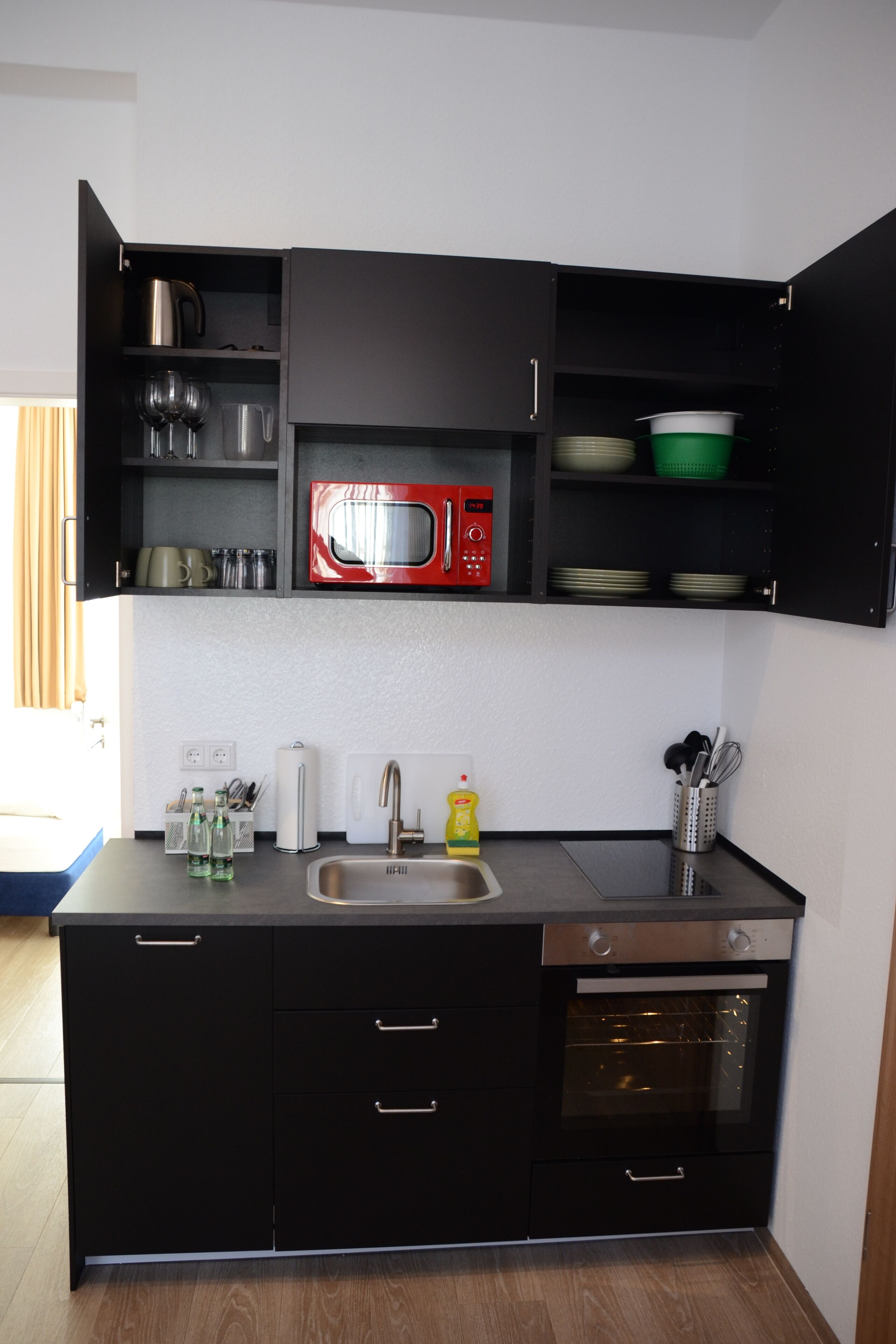 Kühlschrank, Mikrowelle, Ofen, Herdplatte