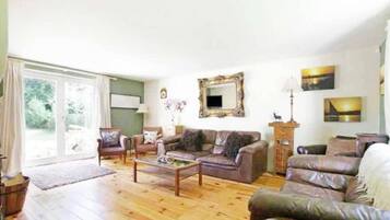 House | Living area | TV, fireplace
