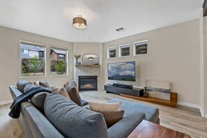 TV, fireplace, offices