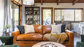 TV, fireplace, video games