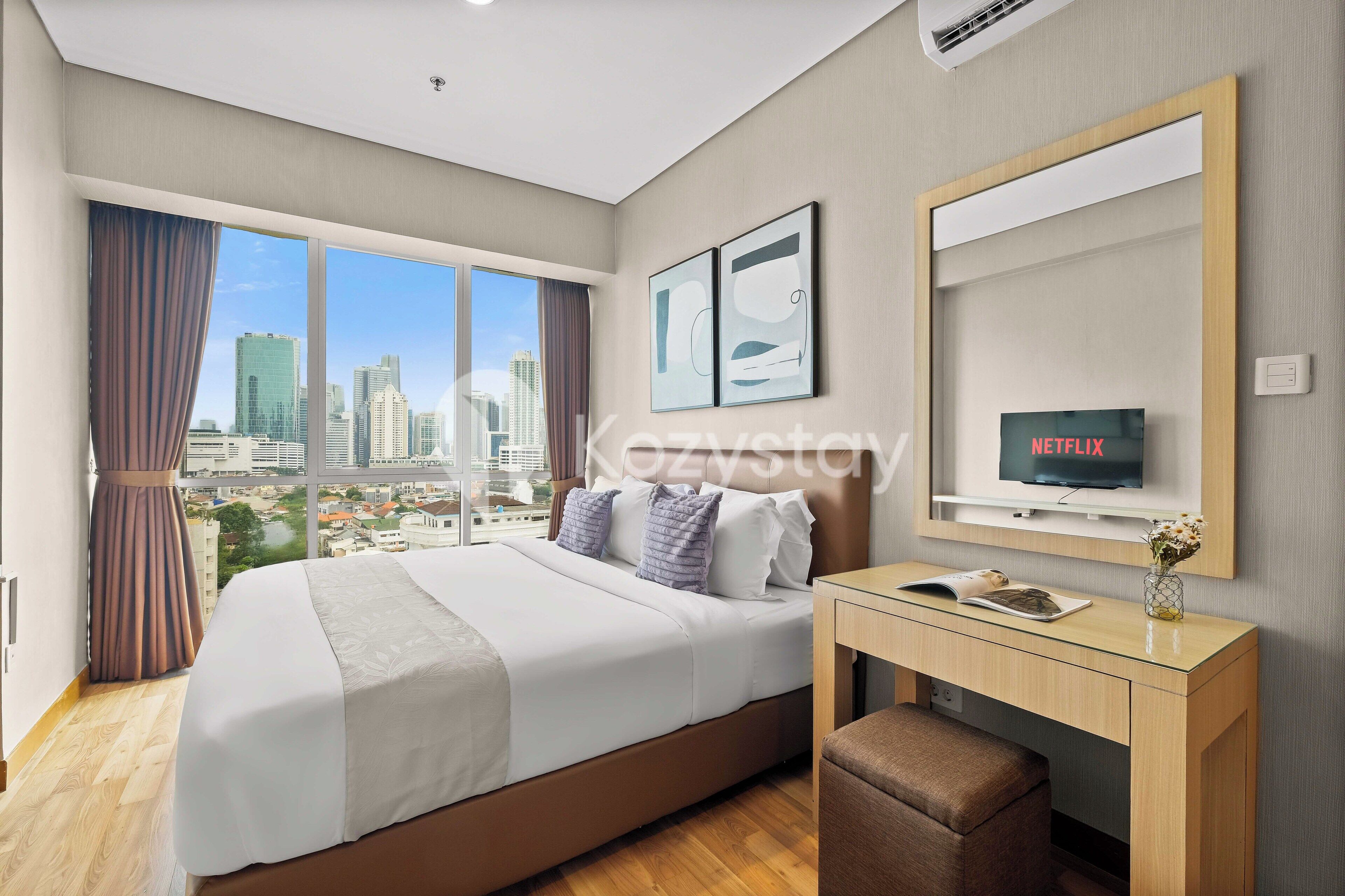 Apartment, 2 Bedrooms, City View | 2 bedrooms, desk, laptop workspace, iron/ironing board