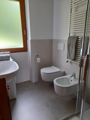 Dusche, Haartrockner, Bidet, Seife