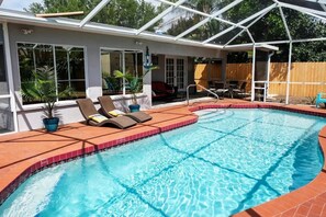 Piscine extérieure, piscine chauffée