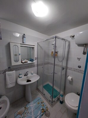 Bruser, hårtørrer, bidet, håndklæder