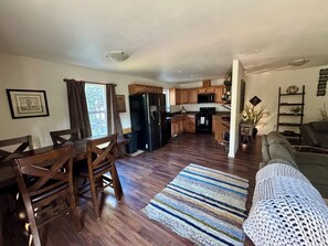 Smart TV, DVD player, books, video library