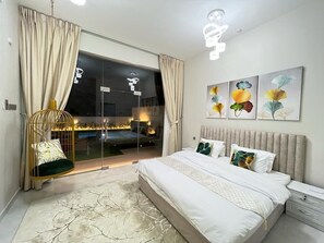 Luxury-Chalet, eigener Pool, Blick auf die Wüste