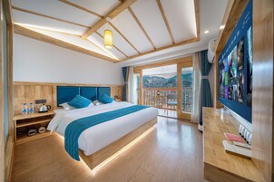 舒适双人房, 山景 | 遮光窗帘、免费 WiFi、床单