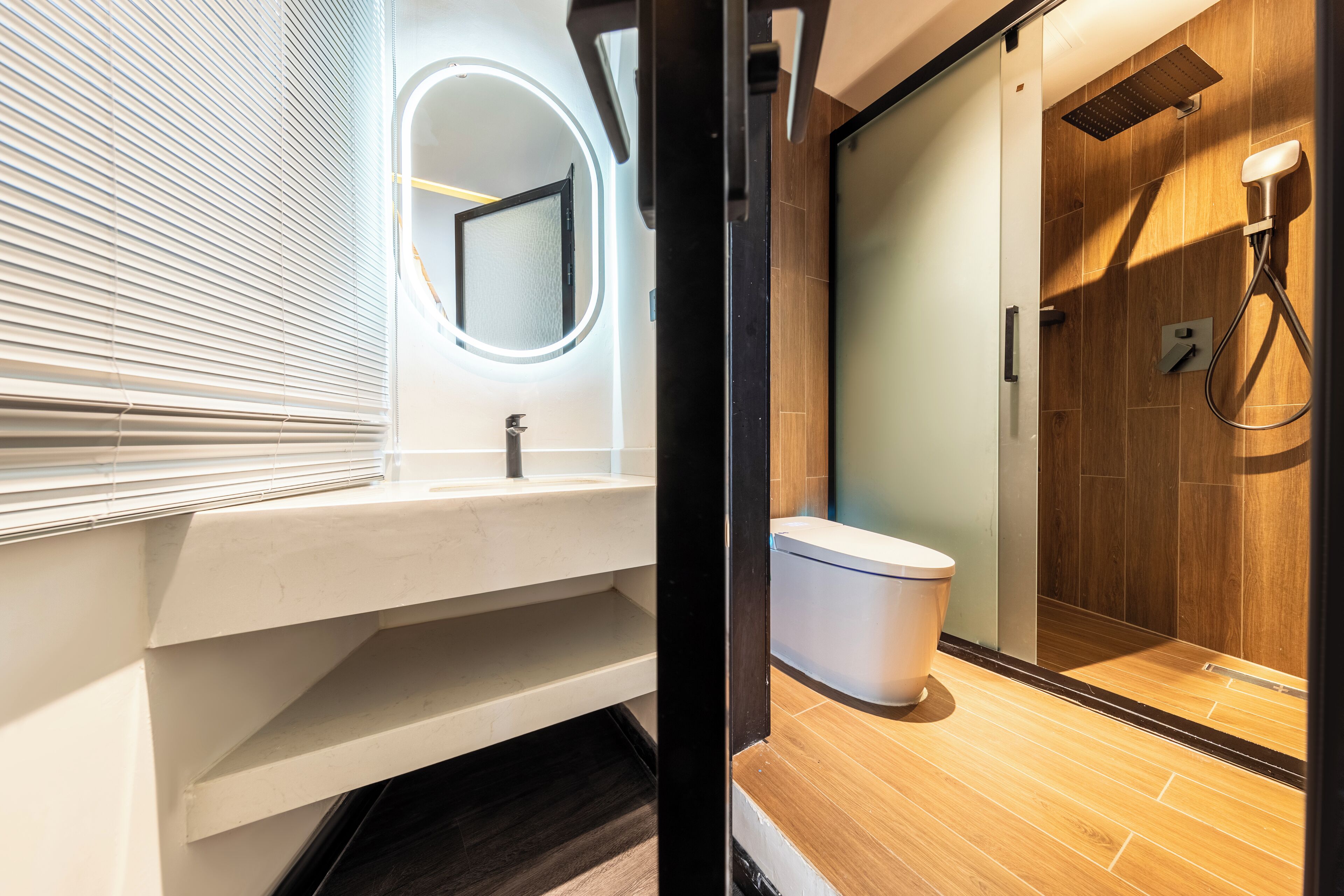 Family Room, Hill View | Bathroom | Shower, hair dryer, bathrobes, slippers